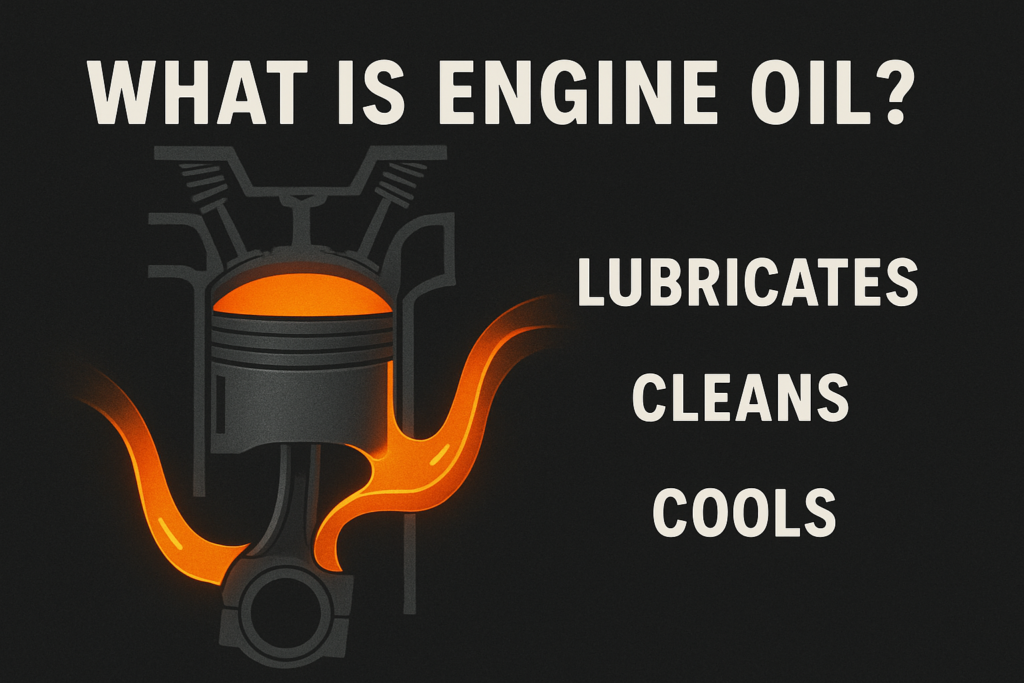 What Is Engine Oil? Engine oil is a fluid that lubricates, cleans, and cools engine parts. It helps the engine run smoothly and prevents damage under extreme conditions—temperatures ranging from below freezing to over 300°F (150°C), and pressures exceeding 1,000 psi.
