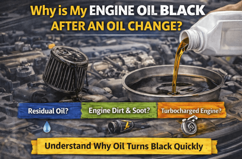 why is my engine oil black after an oil change